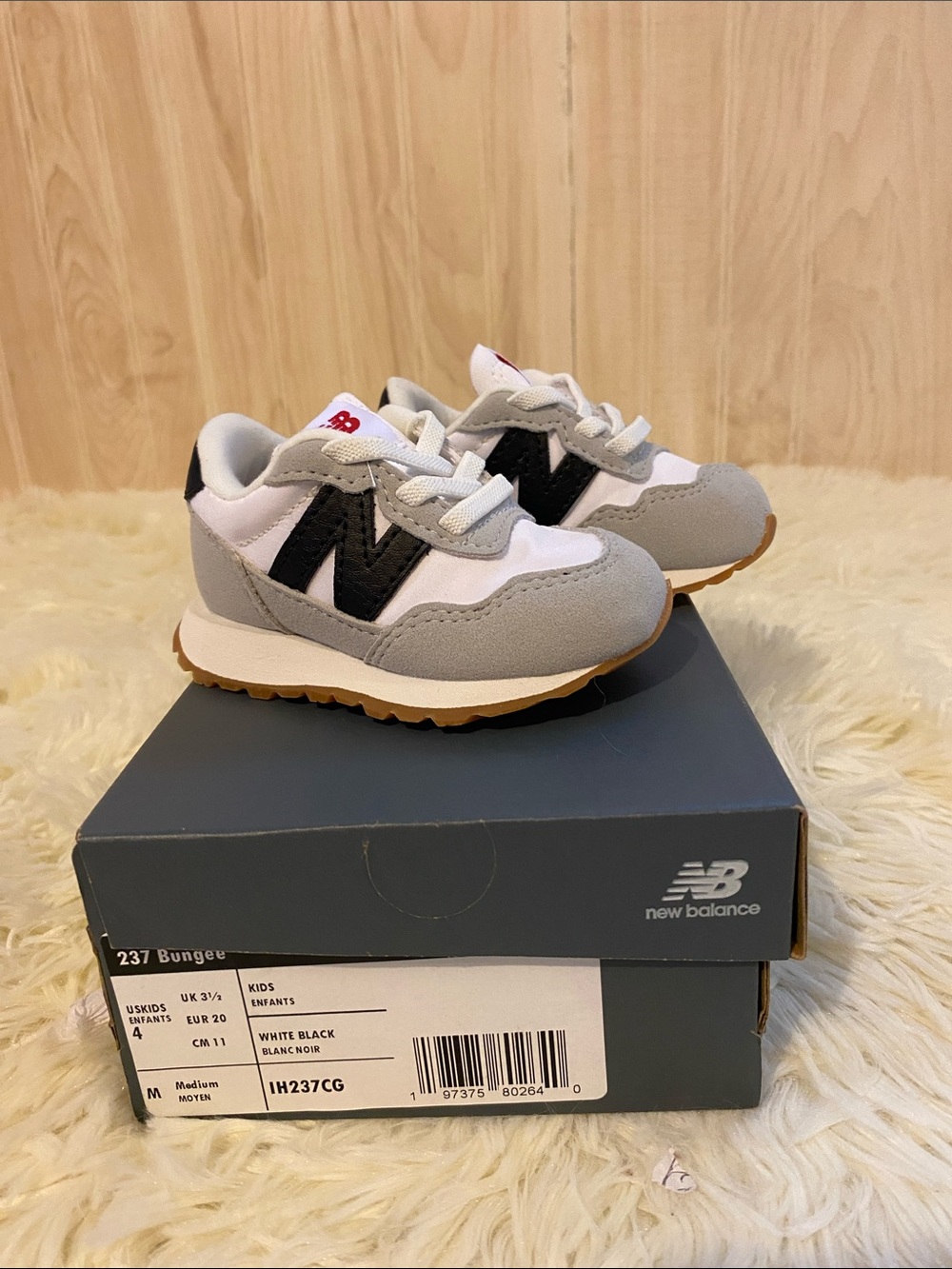 New Balance Kids Grey and White Retro Runner Sneakers